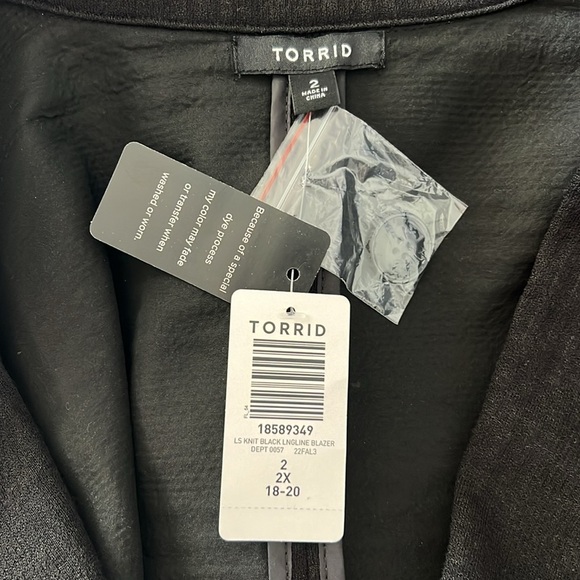 NWT Torrid Knit Black Womens Blazer ZZ8 - Picture 3 of 5